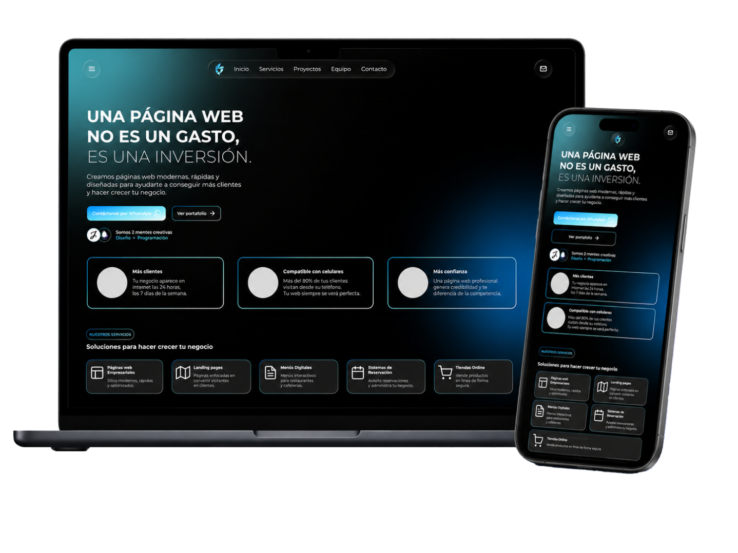 Mockup de una página web
